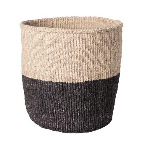 Black Colour Block Basket - Medium