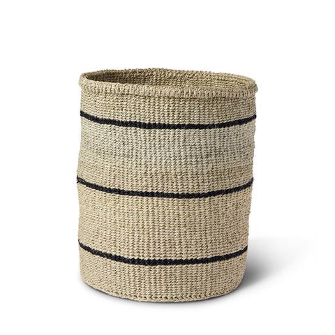 Medium Tan Basket with Thin Stripes Basket
