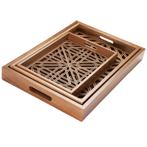 Walnut Jali "Lattice" Tray - Afghanistan