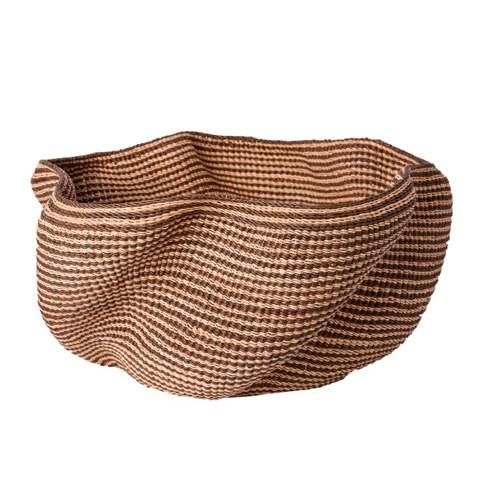 Brown-red Striped Wave Basket