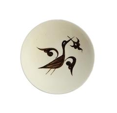 Brown Bird Ceramic Dipping Bowl - Uzbekistan