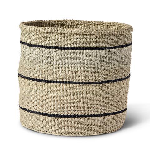 Large Tan Basket with Thin Stripes Basket