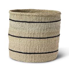 Large Tan Basket with Thin Stripes Basket