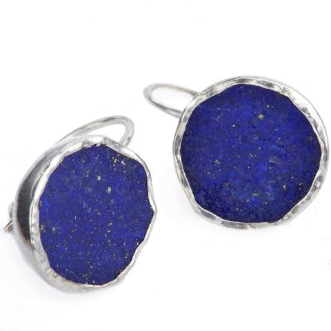 Silver Lapis Lazulu Afghan Drop Earrings 