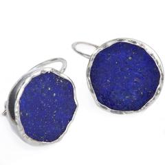 Silver Lapis Lazulu Afghan Drop Earrings 