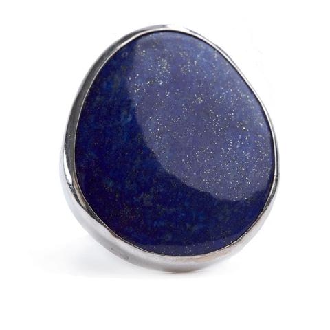 Silver Lapis Lazuli - Afghan Ring Front