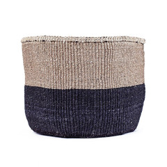 Black Color-Block Basket - Kenya