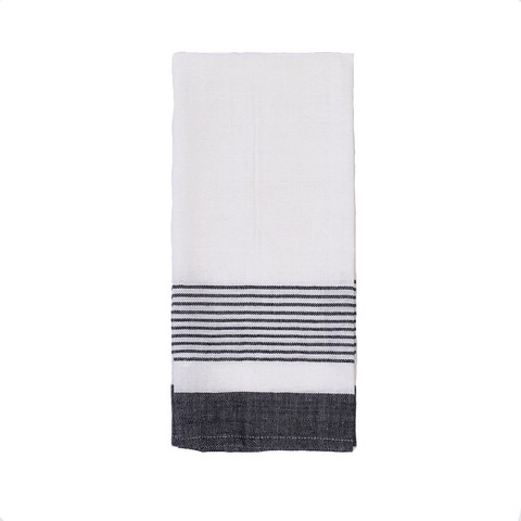 handmade Indian black striped cotton towel