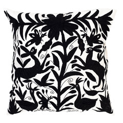 Black Otomi Pillow Sham - Mexico