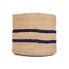 Purple & Blue Striped Basket - Kenya