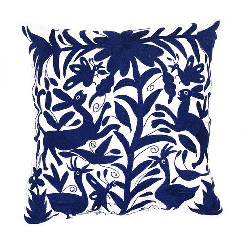 Navy Otomi Pillow Sham - Mexico