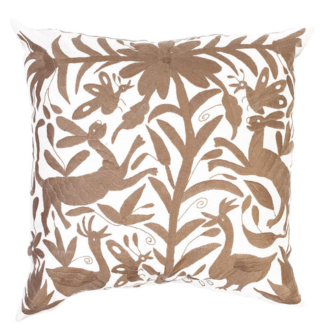 Beige Otomi Pillow Sham - Mexico