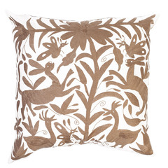 Beige Otomi Pillow Sham - Mexico