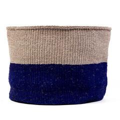 Kenyan blue colour block basket