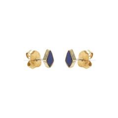 Diamond Shaped Lapis Studs - Afghanistan