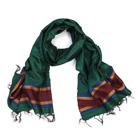 Forest Raw Silk Scarf - India