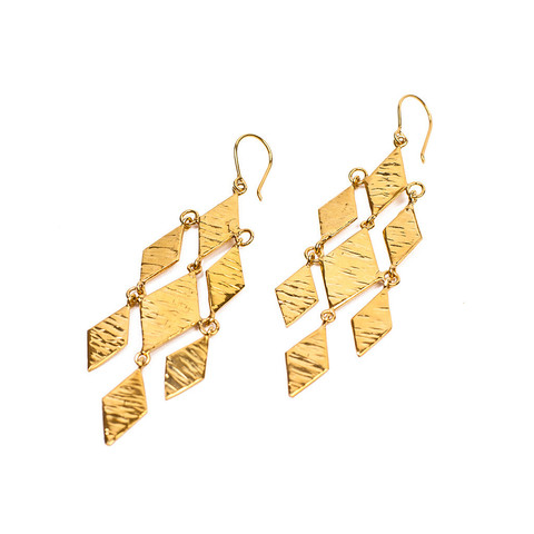 Banu Triple Gold Earrings - Afghanistan