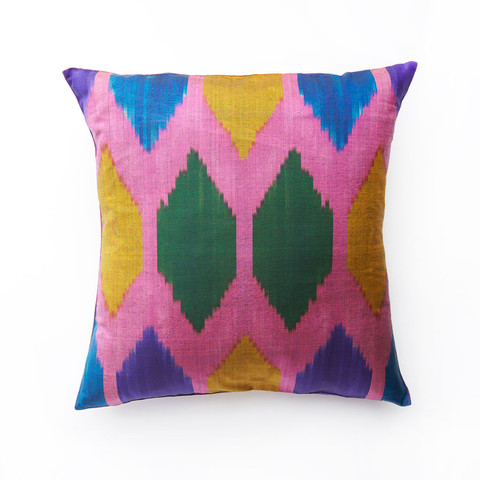 Beehive Ikat Pillow - Uzbekistan