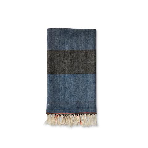 Blue + Black Cotton Hand Towel - Ethiopia