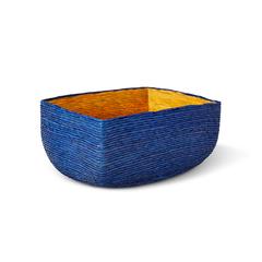 Small Indigo + Ochre Rectangular Basket