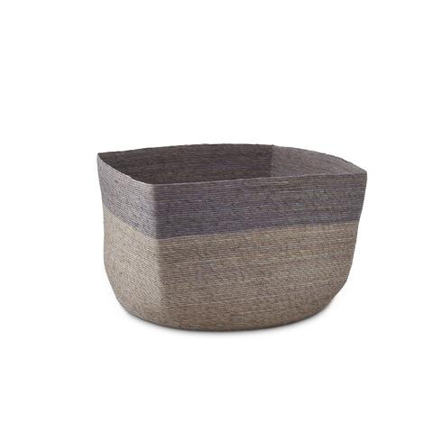 Light Grey Stripe Square Basket