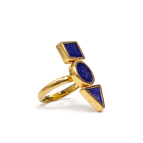 Lapis Geometric Ring - Afghanistan