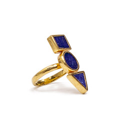 Lapis Geometric Ring - Afghanistan