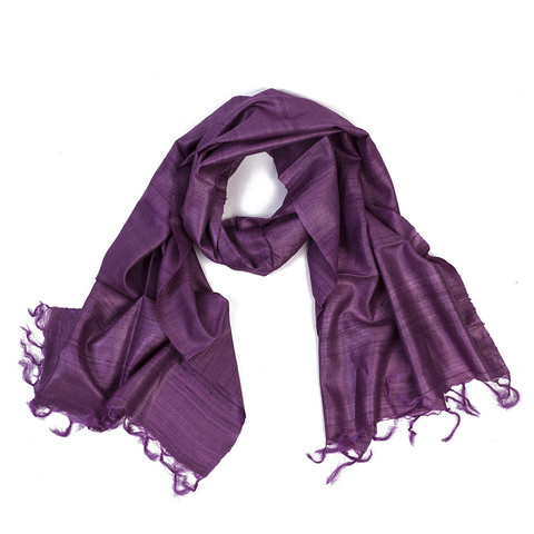 Lavender Raw Silk Scarf - India