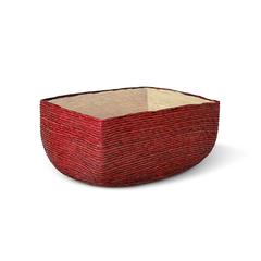 Small Red + Natural Rectangular Basket