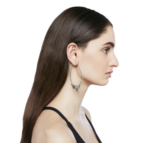 Silver Hoops with Dangle Leaves - Afghanistan