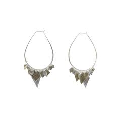 Silver Hoops with Dangle Leaves - Afghanistan