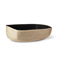 Large Natural + Black Tray Basket