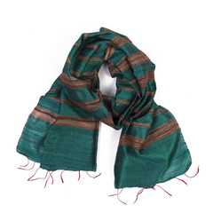 Teal Raw Silk Scarf - India