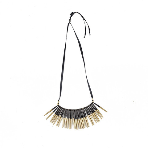 Black & Gold Beaded Necklace - Swaziland