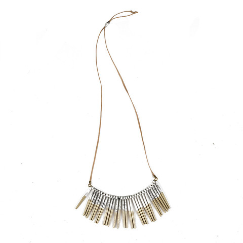 White & Gold Beaded Necklace - Swaziland