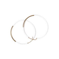 White & Gold Beaded Earrings - Tanzania