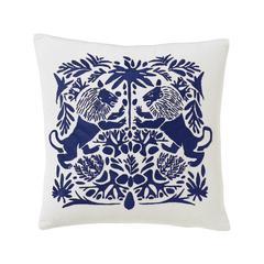 Cobalt Lion Otomi Pillow - Mexico