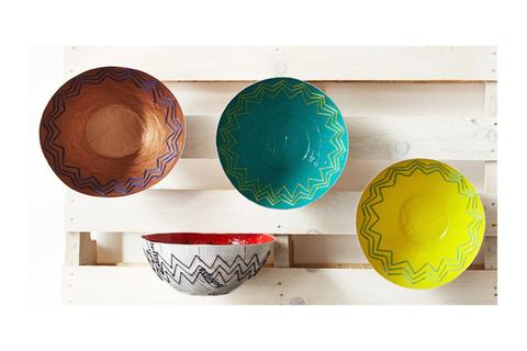 Yellow Zig Zag Bowl - Swaziland